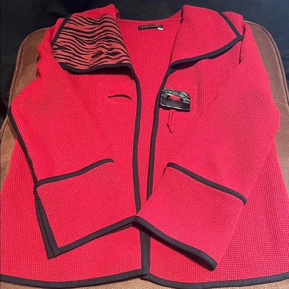 Tivoli Knit Jacket with Zebra Print Collar - Picture 7 of 16